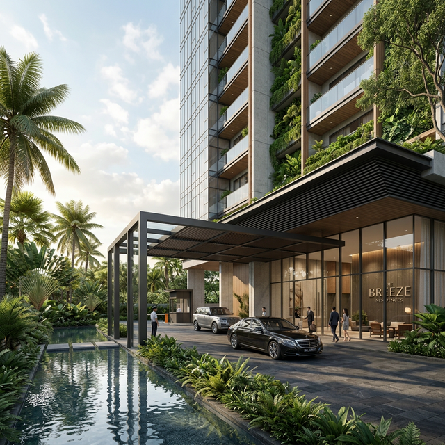 Ground-level entrance view of Tengah Garden Residences